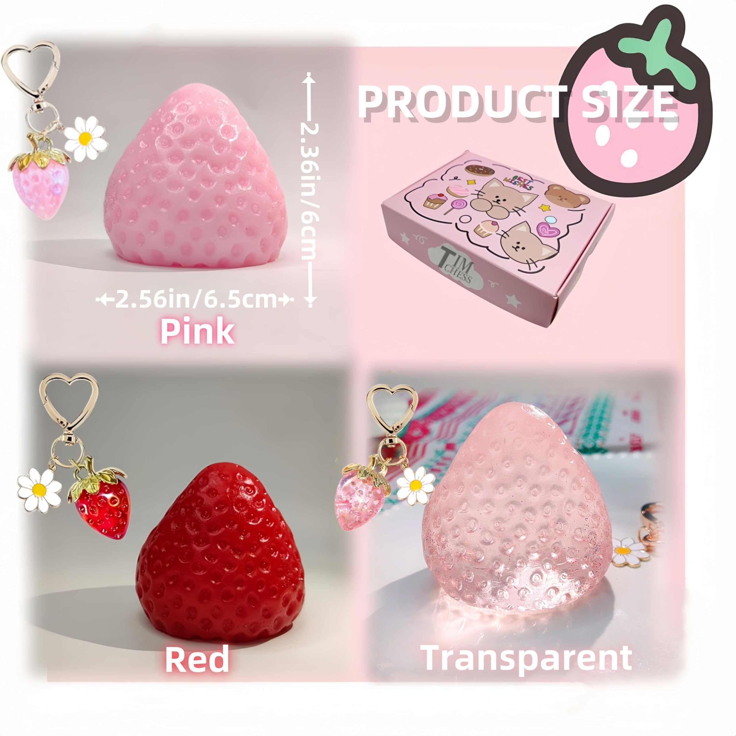 Amazon | TIMCHESS ストロベリースクイッシートイ キーチェーン付き